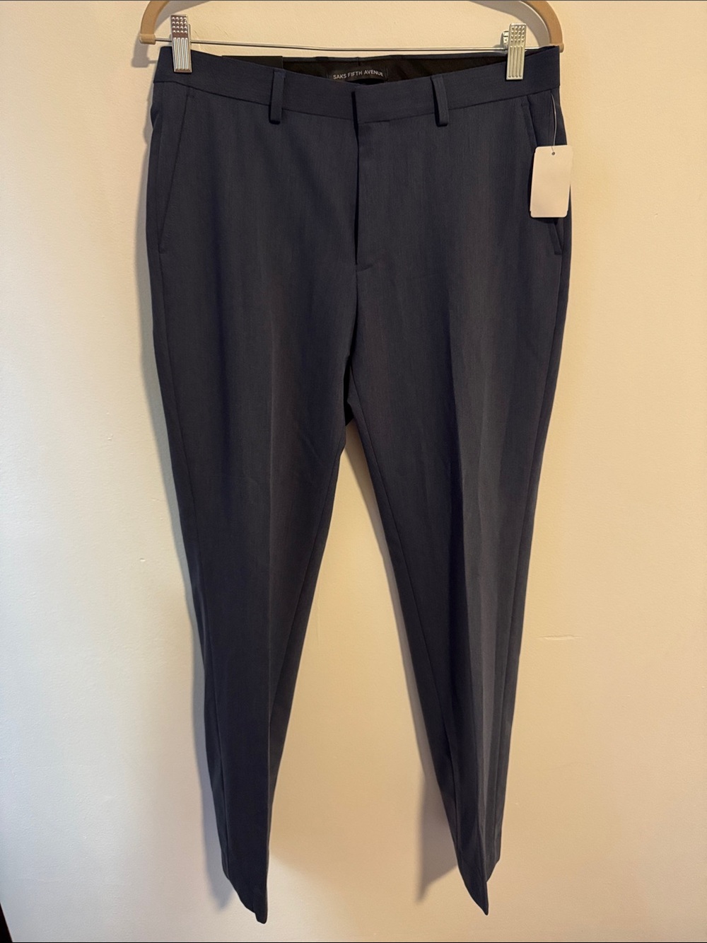 New Saks Fifth Avenue Men's Dark Grey-Blue Dress Pants 30 x 32